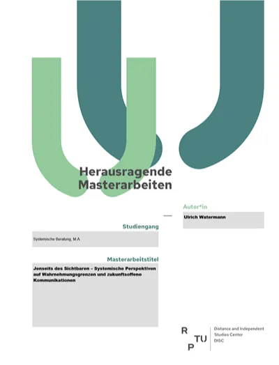 Titelseite der Masterarbeit von Ulrich Watermann zum Thema systemische Beratung